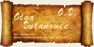 Olga Dulanović vizit kartica